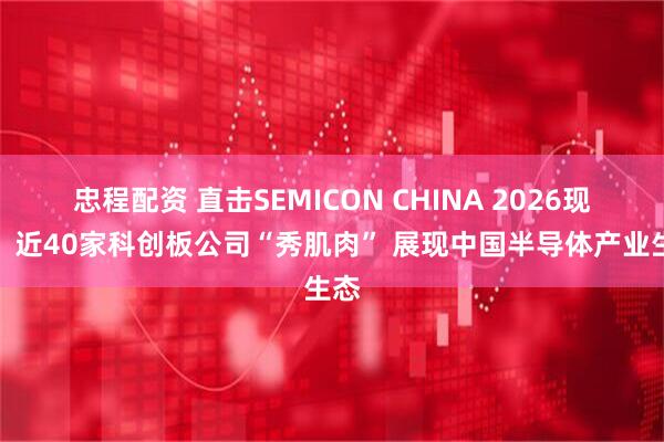 忠程配资 直击SEMICON CHINA 2026现场：近40家科创板公司“秀肌肉” 展现中国半导体产业生态