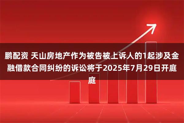 鹏配资 天山房地产作为被告被上诉人的1起涉及金融借款合同纠纷的诉讼将于2025年7月29日开庭